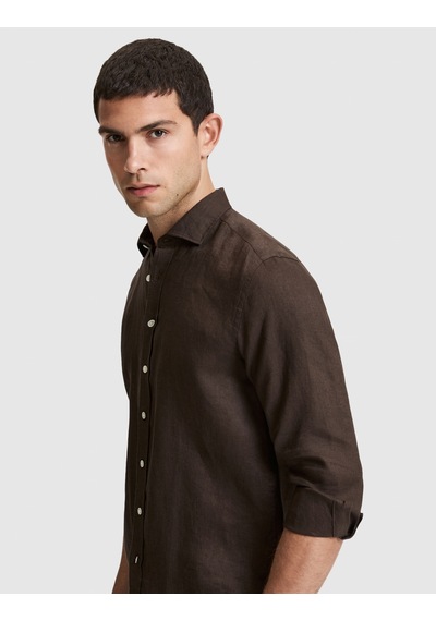Pierre Cardin Erkek Koyu Kahverengi Gömlek Desenli 50320945-vr084