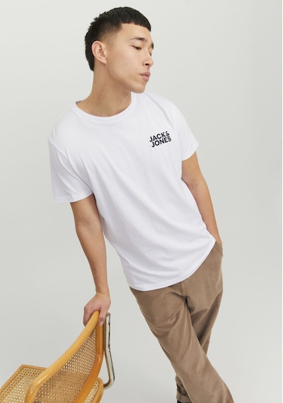 Jack & Jones Beyaz Göğüs Baskılı Kısa Kollu Tişört - Corplogo 12151955 - 7 Beyaz