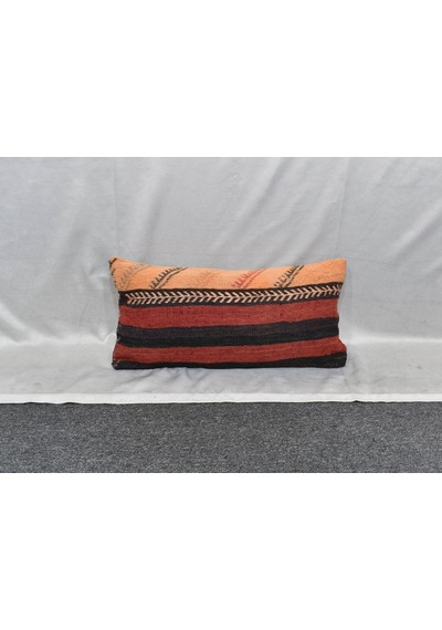 Zehra Abla Halı Yeni El Dokuma Dekoratif Lumbar Kilim Kırlent Yastık Kılıfı 6190