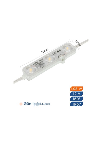 12v 1.08w Doğal Beyaz Samsung 4000k Modül Led 20 Adet