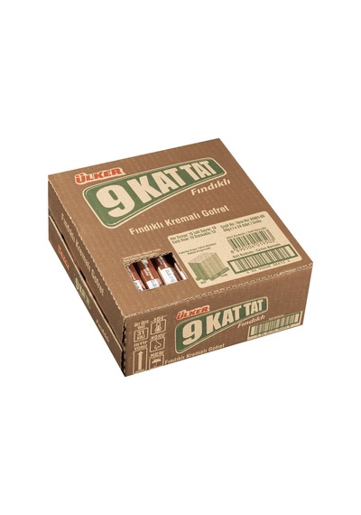 Ülker 9kat Tat Gofret Fındık Aromalı 39g - Klasik Lezzet 8'li Avantaj Paketi - 8 Adet Tarı