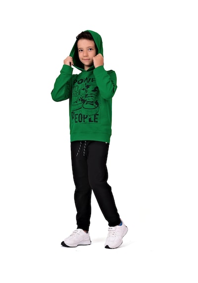 Mnk Baby & Kids Power Baskılı Kapşonlu Çocuk Eşofman Mnk0616 YESIL