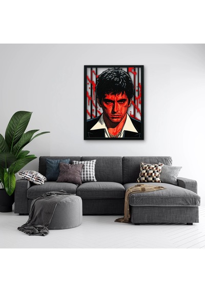 Kırmızı Gangster Portresi Metal Tablo 40x50 Cm Çok Renkli