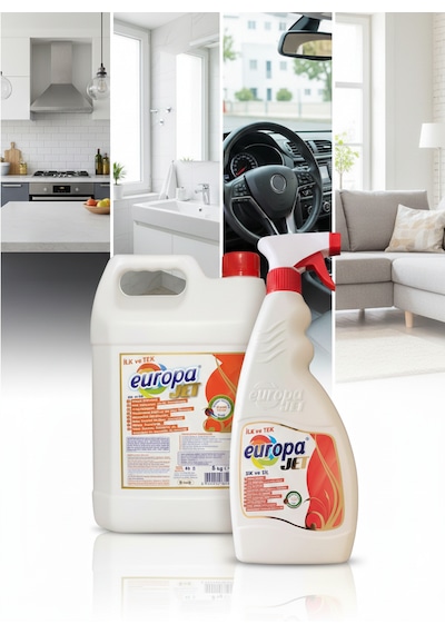 Çok Amaçlı Konsantre Deterjan 5 Kg + 500 Ml Sprey Yağ, Oto, Koltuk, Mutfak & Banyo Temizleyici 1 Adet