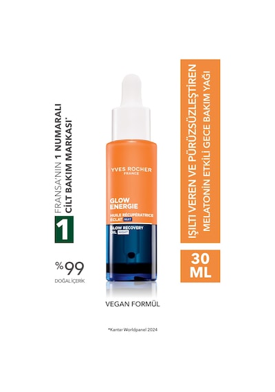 Yves Rocher Glow Energie Işıltı Veren Gece Bakım Yağı Botanik Kompleks 30 Ml
