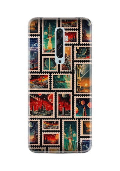 Oppo Reno 2z Kılıf Hayat Serisi Desenli Posta Pulları-ürün Kodu 2007