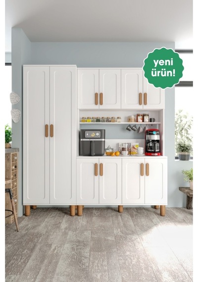 Flora Flr10190 Bohem Kahve Köşesi 10 Kapaklı Mdf Mebran Kapaklı Mutfak Dolabı Çok Amaçlı Dolap Beyaz Flora Flr10190 Bohem Kahve Köşesi 10 Kapaklı Mdf Mebran Kapaklı Mutfak Dolabı Çok Amaçlı Dolap Beyaz