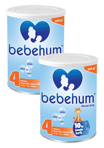 Bebehum 4 Numara Teneke Devam Sütü 12 Ay+ 400 gr x 2 Adet