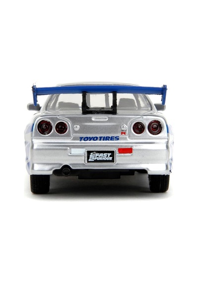 Jada Fast And Furious Diecast Model 12cm 2002 Nissan Skyline Gtr R34silver/blue