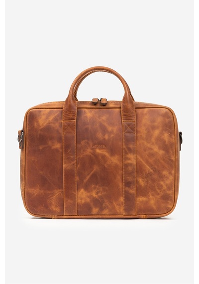Mussen Hakiki Deri Organizer Macbook Laptop Evrak Çantası 13" & 14" İnç Taba Tiana