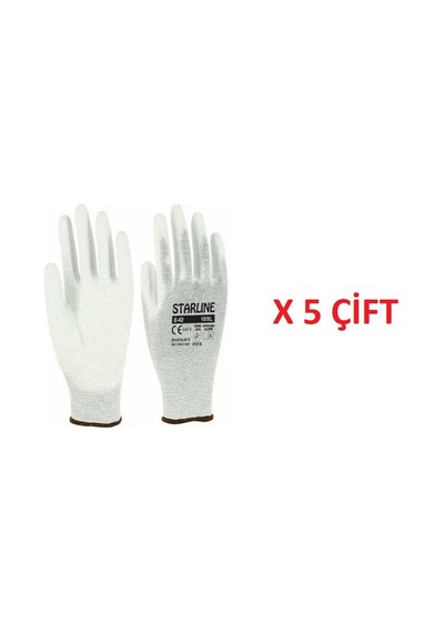 Starline E-42 Antistatik Pu Eldiven Beden 9 Numara X 5 Çift