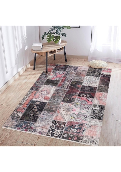 Madrid Vl Premium Yıkanabilir Pamuklu Kaymaz Tabanlı Saçaklı Kilim Karışık-krem