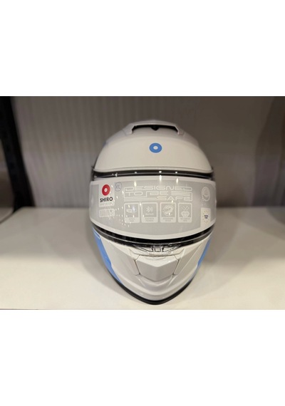 Shiro Discover Spower Kask Parlak Beyaz - Mavi