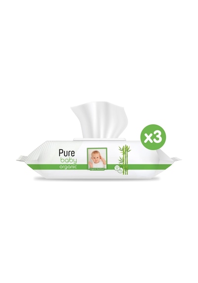 Pure Baby Organik Bambu Özlü Islak Havlu 3 90 270 Yaprak