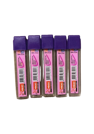 Mikro 0.5mm 2b Mekanik Kalem Ucu 60mm X 20 Adet - 5 Tüp Set Versatil Ucu