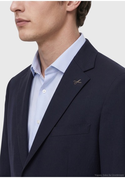 Ramsey Lacivert Düz Modern Fit %100 Yün Takım Elbise