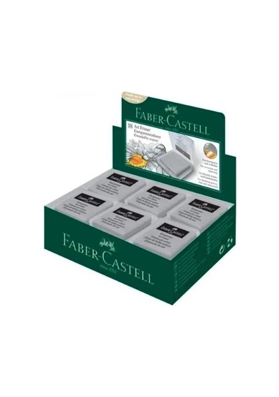 Faber Castell Plastik Kutulu Gri Hamur Silgi 18'li Paket