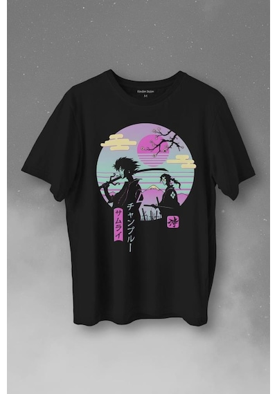 Samurai Chillhop Samuray Japonca Chill Baskılı Tişört Unisex T-shirt 001