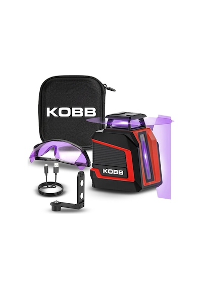 Kobb Kbl30p 3.7v Li-ion Yatay 360 Ve Dikey Otomatik Hizalamalı Mor Işık Profesyonel Çizgi Lazer