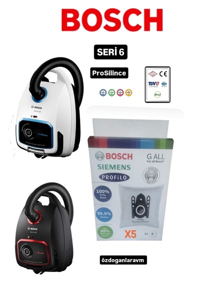 Bosch Uyumlu Elektrik Süpürgesi 5 Adet Kutulu Toz Torbası
