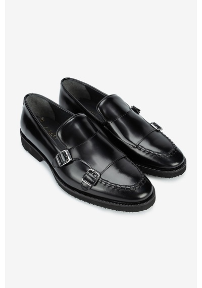 Lofer Erkek Açma Deri Eva Tabanlı Tokalı Klasik Loafer Siyah Lfr-p2750 Acma