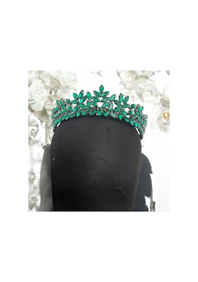 Kristal Taşlı Zarif Gelin,kına,nişan,söz,after,bride,party Taç Yeşil - 707821550 Yeşil