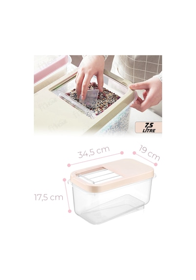 Multibox 7,5 Litre Sürgülü Kapak Çok Amaçlı Tablet Deterjan Erzak Saklama Kabı 3 Adet 7,5lt