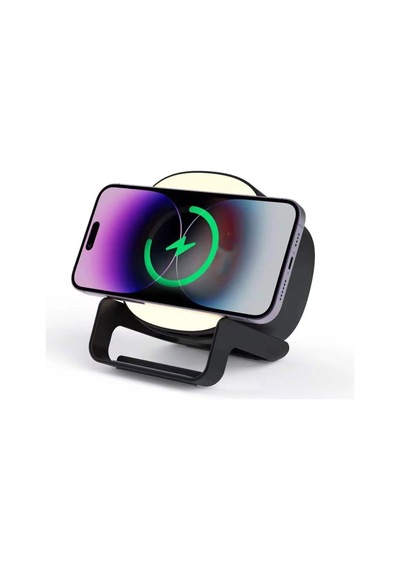 Microcase AL4385 4in1 Kablosuz Şarj Bluetooth Hoparlör Telefon Standı Siyah