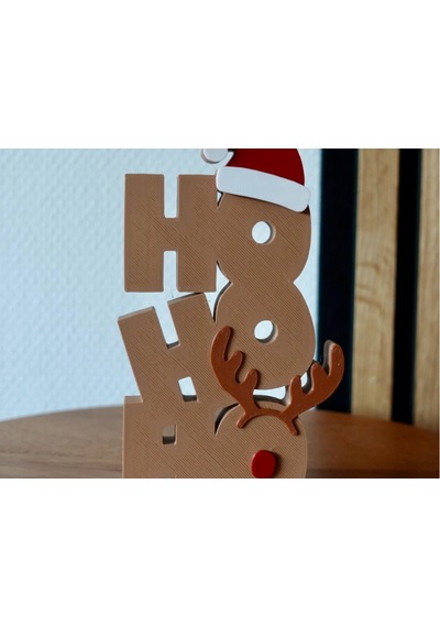 Buradabulabilirsin Ho Ho Ho Yazılı Noel Baba Şapkalı Ren Geyikli Dekoratif Yılbaşı Kelime Süsü Bbz Standart