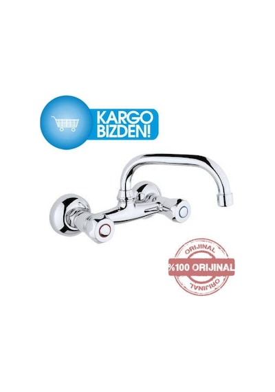 Sardıcı Duvardan Çevirmeli Klasik Lavabo Mutfak Bataryası