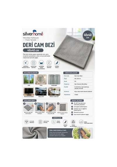 Deri Cam Bezi 40x40 Cm 5 Adet Çok Renkli