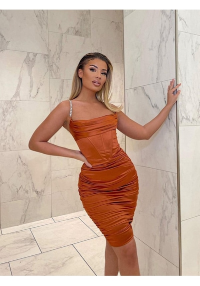 Fashion Cocktail Kalın Kumaşlı Parıltı Askılı Diz Hizası Dar Abiye Düğün Kokteyl Elbise Kiremit Kiremit Fashion Cocktail Kalın Kumaşlı Parıltı Askılı Diz Hizası Dar Abiye Düğün Kokteyl Elbise Kiremit Kiremit