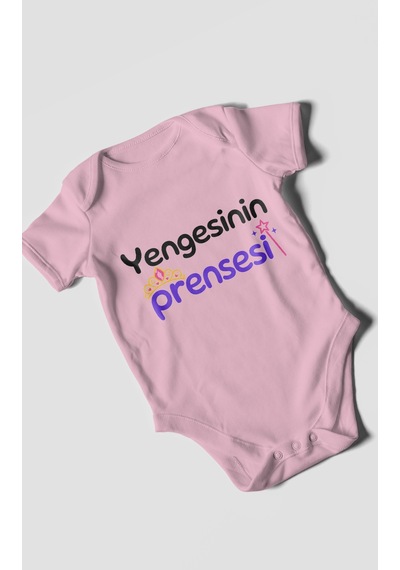 Morivokids Yengesinin Prensesi Kısa Kollu Bebek Body %100 Pamuk Koyu Pembe