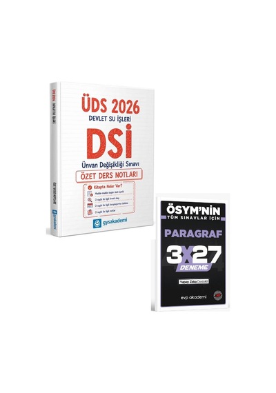 Gys Akademi 2027 Gys Üds Dsi Devlet Su İşleri Özet Ders Notları+evp Akademi Paragraf