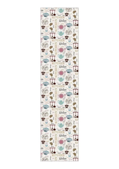 Viva Home Makinede Yıkanabilir Kaymaz Tabanlı Rulo Yolluk Mutfak Ar295, Pembe, 80 X 250 Çok Renkli