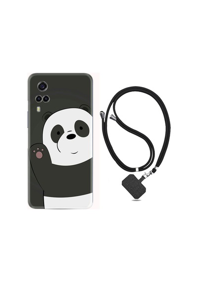 Y53s Kılıf Ipli Boyun Askılı Desenli Silikon Hello Panda 1709