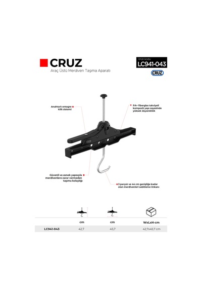 Çağsan LC941-043 Cruz Araç Üstü Merdiven Taşıma Aparatı