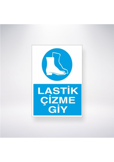 Lastik Çizme Giy 21x28 Arkası Yapışkanlı Sticker