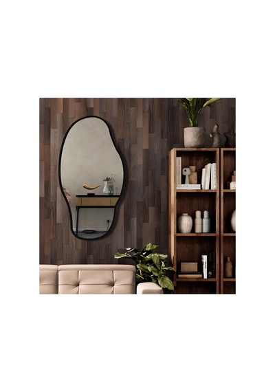 Ant Home Asimetrik Ayna, Konsol Aynası, Dresuar Aynası, Tuvalet Aynası, Boy Aynası 120x65 Cm Siyah