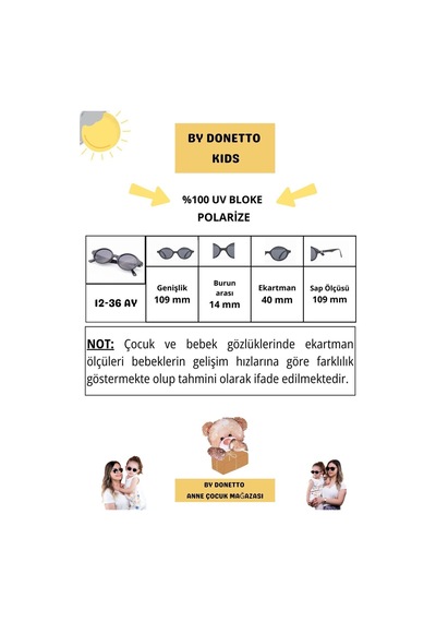 Yeni-unisex 12-36 Ay Polarize Ve Uv Korumalı Siyah Çocuk Güneş Gözlüğü Siyah