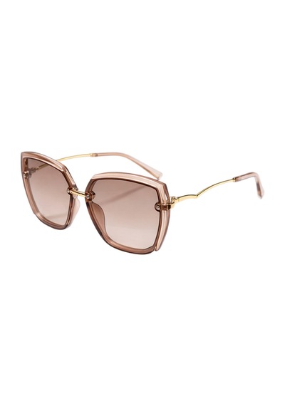 Zayara Bej Çerçeve Polarize Cam Vintage & Retro Unisex Güneş Gözlüğü Kahverengi