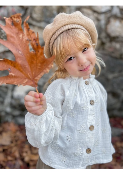 Noble Kids Kız Çocuk Gömlek Ve Gabardin Pantolon Takımı Ekru