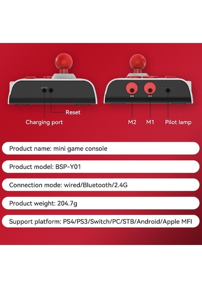 Taşınabilir Wireless Kablosuz Ps4 Ps3 Android Pc Uyumlu Turbo Retro Nostaljik Gamepad