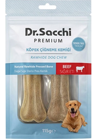 Dr.sacchi Premium Sığır Etli Doğal Sığır Derisi Press Kemik Tahılsız Köpek Ödülü 5 2li 115 Gr 109-30020.01