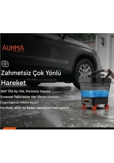 Auhma Acr-08 Katlanabilir Kovalı Basınçlı Araç Yıkama Makinesi 20.000 Mah Batarya 335 Psı Güç 16 Bar