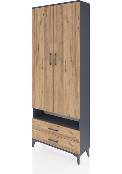 Arges Dolap 3 Raflı 2 Çekmeceli Tek Askılı 88x30x221 Antrasit... Antrasit Arges Dolap 3 Raflı 2 Çekmeceli Tek Askılı 88x30x221 Antrasit... Antrasit