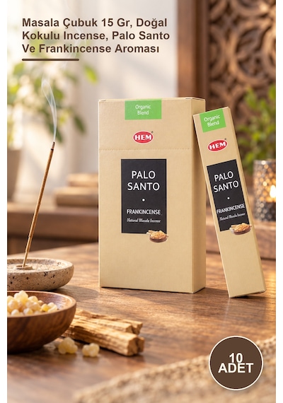 10 Adet Palo Santo Frankincense Masala Tütsü Masala Çubuk 15 Gr, Doğal Kokulu Incense, Palo Santo Ve Frankincense Aroması