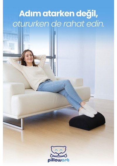 Visco Ayak Destek Minderi Ergonomik Yükseltici Ayak Ve Bacak Dinlendirme Minderi Siyah