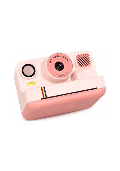 Büro Ev Ofis si İçin Şarjlı Pembe 16x Zoom Termal Yazıcılı Hd Fotoğraf Makinesi