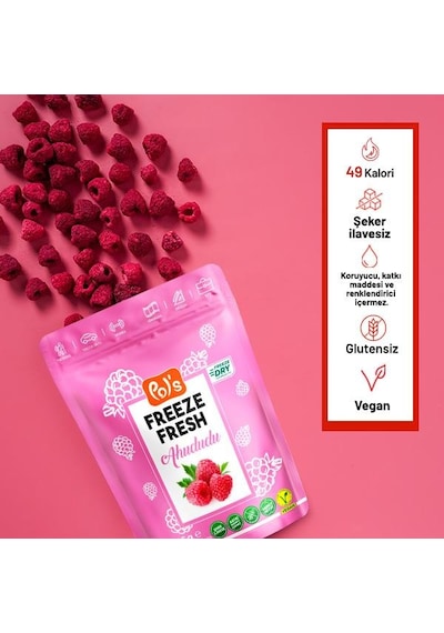 Pol's Freeze Fresh Ahududu 16 G X 3 Adet Freeze Dry Dondurularak Kurutulmuş Meyve 15 G